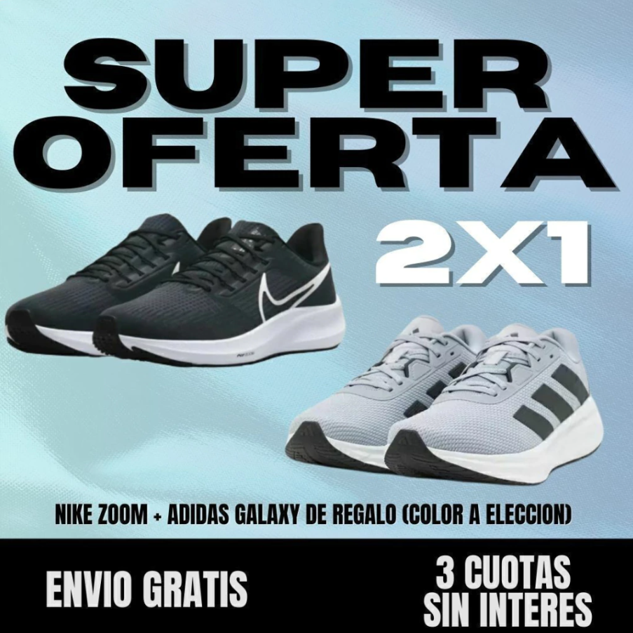 OFERTA 2X1 ZAPATILLAS NK ZOOM + AD GALAXY 7!